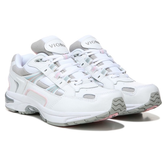 VIONIC 23 Walk Sneakers Orthotic Arch Support Shoes White Pink Blue Sz 12W Wide - Picture 1 of 14